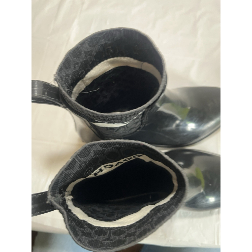 Coach Rivington Black signature C Logo Ankle Rain Boots Size 9 - Picture 14 of 15